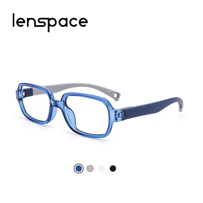 Lenspace детская модная оправа для маленького мальчика Гибкая солнечная батарея Высокое качество Цветные оправы для очков с синий красный, прозрачный цвет#2510