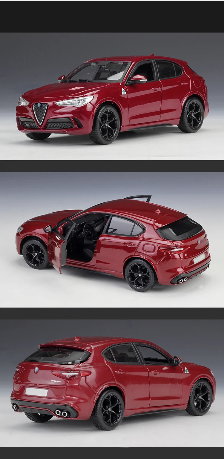Высокое моделирование Bburago 1:24 Alfa Romeo Stelvio SUV литая модель автомобиля из сплава модель для мальчиков Коллекция игрушек Новинка в коробке