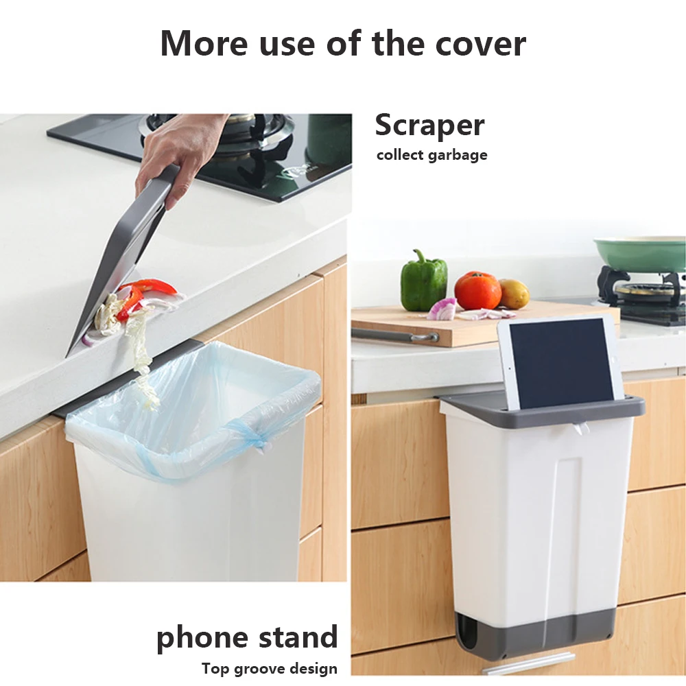 Настенный Кухня мусорный бак Пластик мусорное ведро отходов переработки