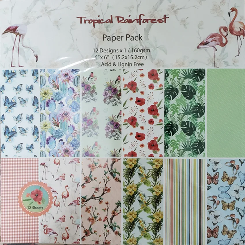 

24 Sheet 6"X6" Forest after Rain Craft Paper Material Junk Journal Planner Scrapbooking Decorative DIY Craft Background Paper