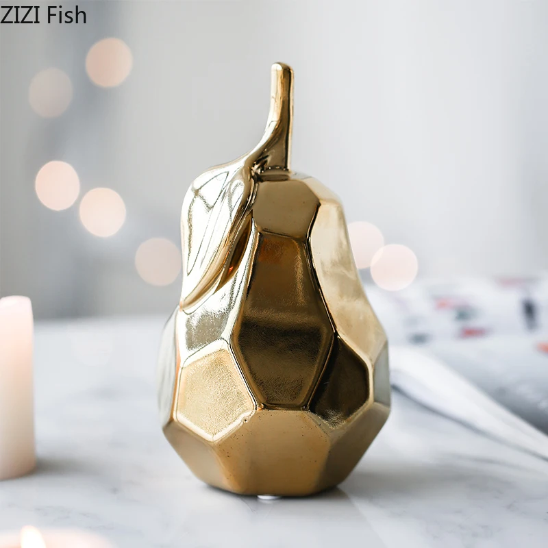 Скандинавский домашний декор керамика искусственное золото яблоко груша