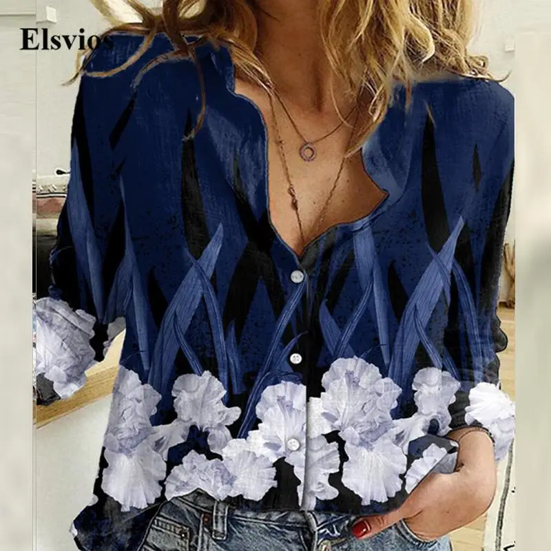 

Женская винтажная рубашка в стиле Харадзюку, элегантная офисная блузка на пуговицах с отложным воротником и длинным рукавом, осень 2021