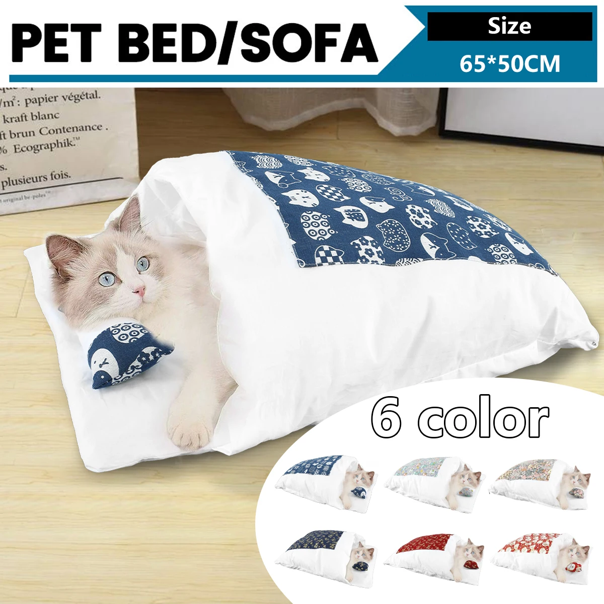

Pet Cat Sleeping Bag Supplies Removable Dog Cat Bed Self Warming Pet Cave Bed with Zipper Cat House Cat Nest Cushion with Pillow