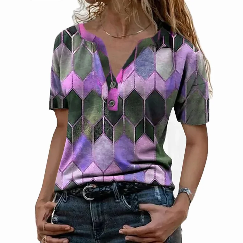 

Ebay New Spring And Summer Short-sleeved Print Hit Color V-neck Pullover Long-sleeved T-shirt Loose Bottoming Shirt Women
