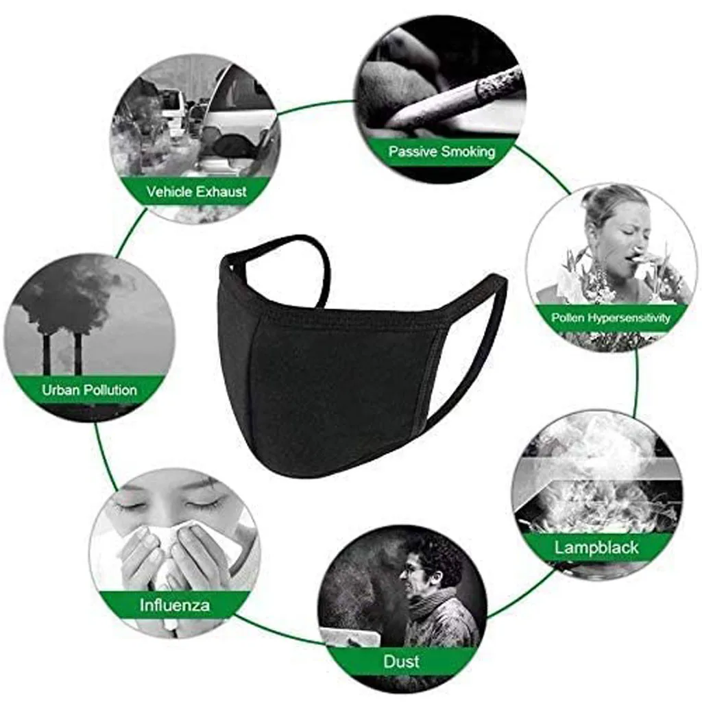 

10 Pack Unisex Protect Cover Adjustable Reusable with 16 Filters Adult Washable Fabric Mask Mouth-Muffle Reusable Women Fashion