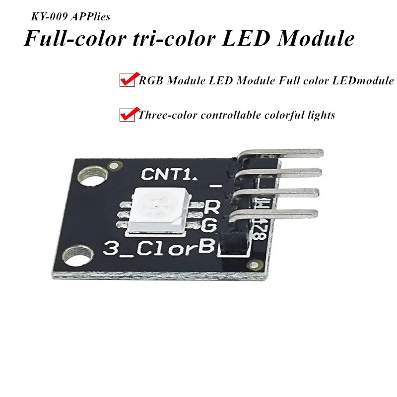 5pcs KY-009 PWM Modulator RGB SMD LED Modul 3 Color Light for Arduino DIY Starter Kit MCU Raspberry CF Board Three Primary Color