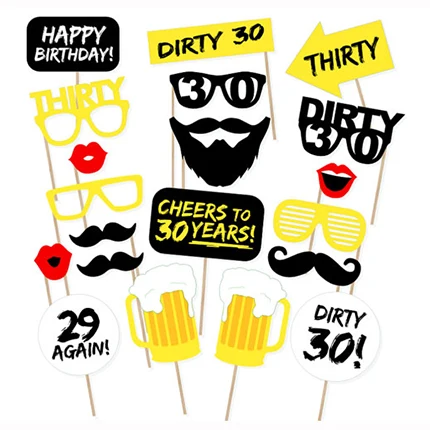

Father's Day Anniversary Party Photobooth Props Happy Birthday Party 29 Again Decorations Dirty 30 Photo Booth Props PZ075