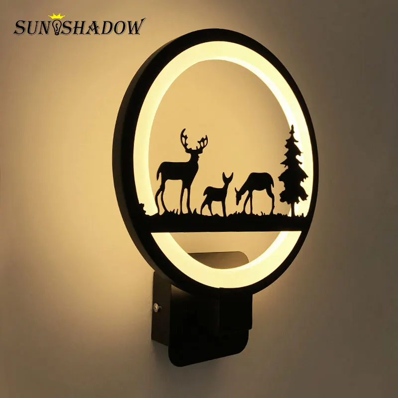 Современный светодиодный настенный светильник 12 Вт черная акриловая настенная