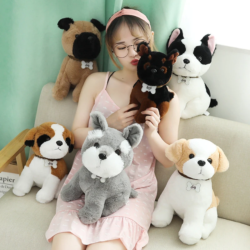 Hcdtoy 20-40CM Cute Kawaii Husky Chihuahua Corgi Teddy Dog Pug Filled Animal Simulation Plush Toy Doll Kids' Birthday Gifts | Игрушки и