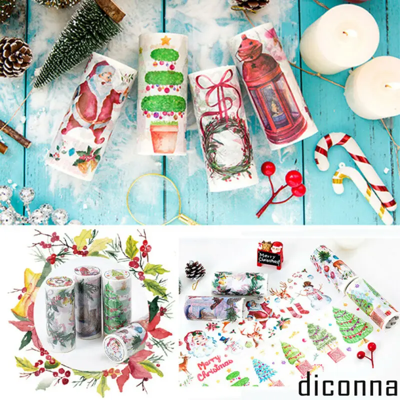 1 шт. Рождественская лента мультфильм Санта Сделай сам стикер декоративные ленты