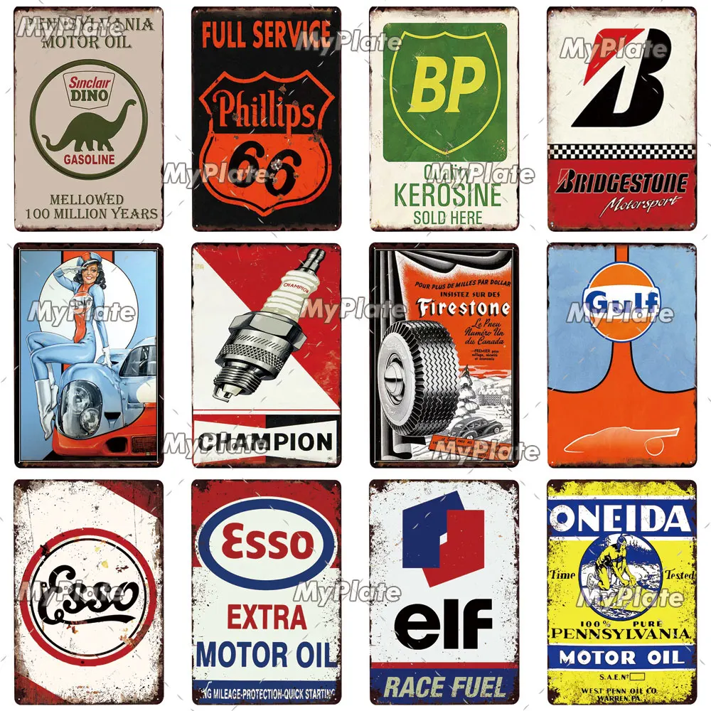 Металлический знак гоночного топлива фотоэлемент мотор масло жестяной