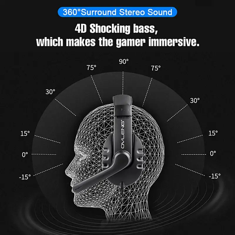gaming headphones for ps4nintendo switchxbox onelaptop adjustable bass stereo pc gamer over ear wired headset with mic free global shipping