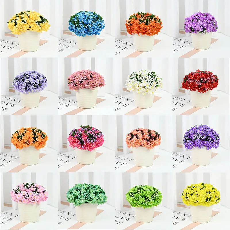 

12/36pcs Mini Chrry Artificial Silk Flower Baby Breath Bouquet Stamen DIY Scrapbook Wreath Crafts Wedding Party Home Decorations