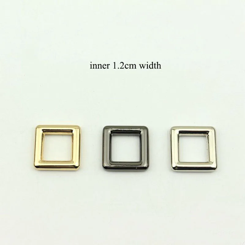 30Pcs 12mm Rectangle O D Rings Metal Belt Square Buckle Adjustable Strap Webbing for Backpack Dog Collar Clasp DIY Accessories