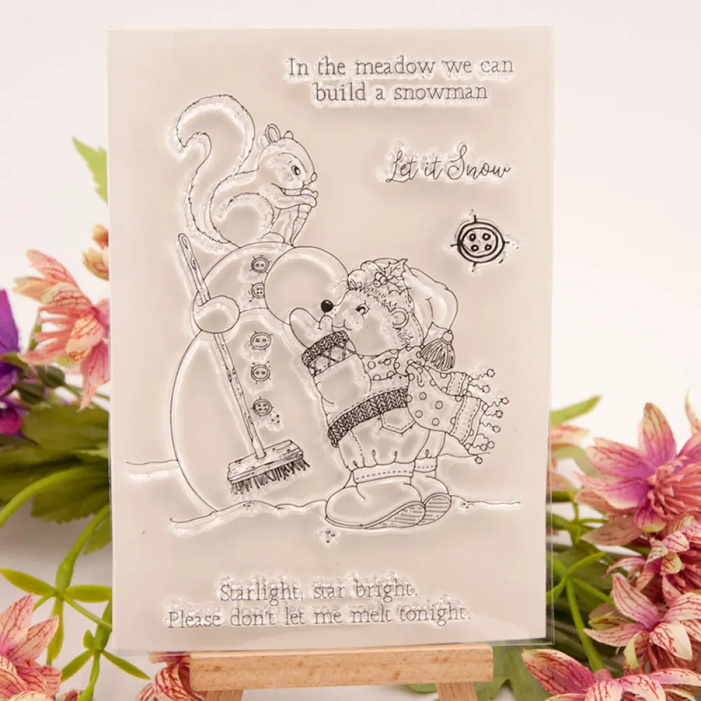 

10,5x14,8 белка сделать снеговика прозрачный штампы для Скрапбукинг набор «сделай сам» для изготовления открыток резки ремесла трафарет