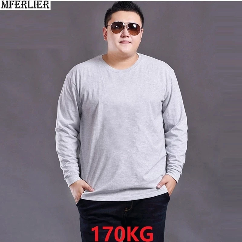 

high quality men cotton t-shirt long sleeve spring plus size 8XL 9XL underwear tees 10XL 12XL big size loose tshirt 68 70 72 74