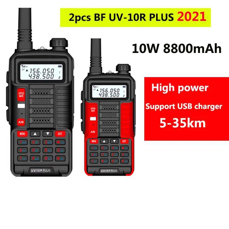 

Профессиональный портативный Радиоприемник Baofeng Uv 10R Plus 2 шт., высокочастотный сканер для грузовиков, радио, строительства, любительский тра...