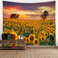 sunflower environmental printing background in the sunset sunset tapestry