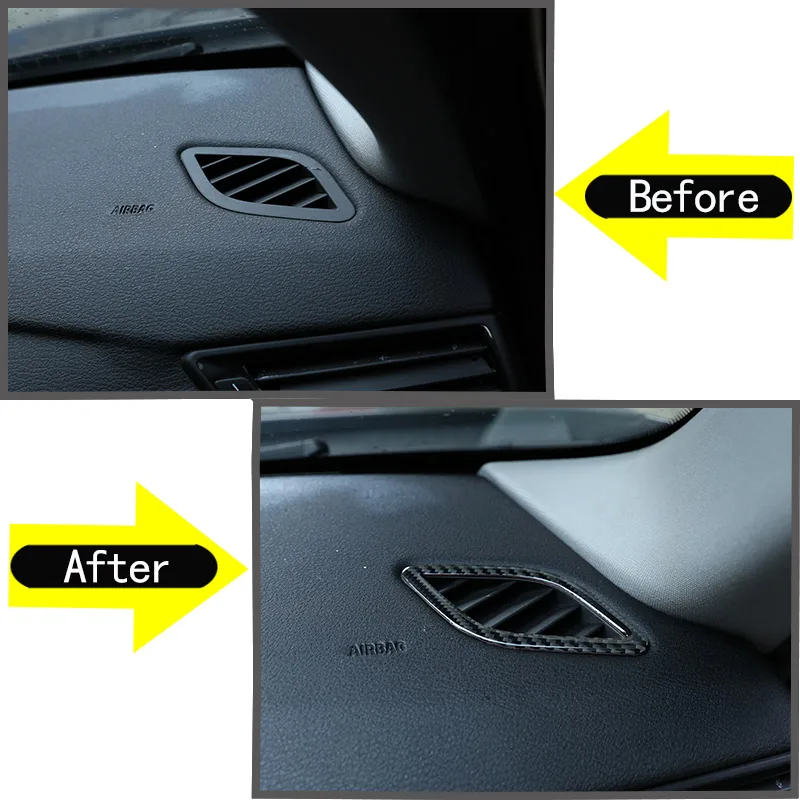

2pcs Carbon Fiber Car Dashboard Air Conditioning Vent Frame Trim For BMW X1 E84 2011-2015 Accessories
