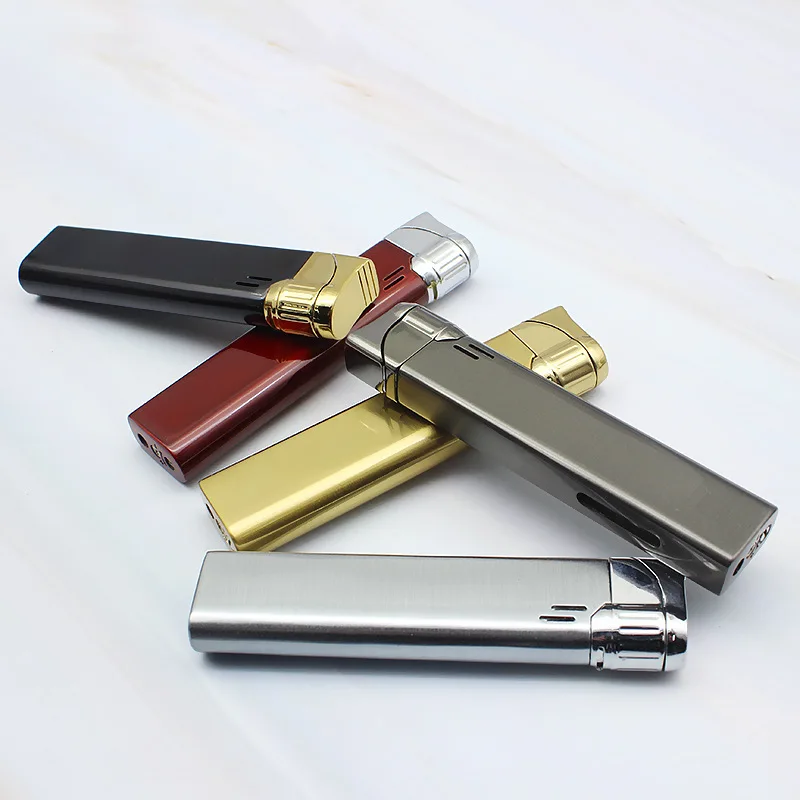Тонкий мини факел турбо Зажигалка металлическая Бутановая Зажигалка газовая сигарета 1300 C ветрозащитный кулер аксессуары