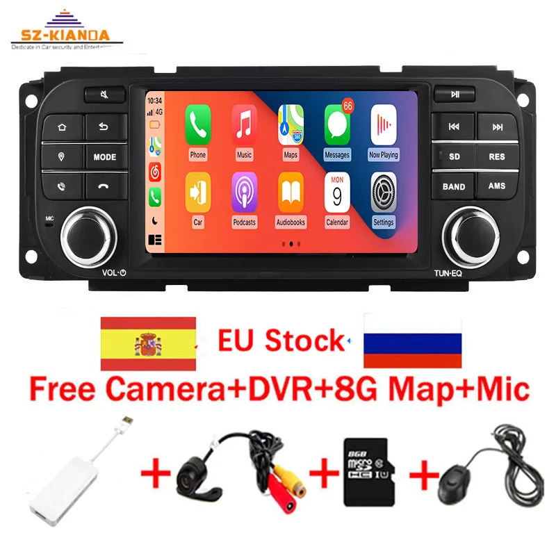 5 &quotAndroid 10 0 автомобильный DVDPlayer для JEEP Grand Cherokee Liberty Wrangler Chrysler Dodge GPS Радио стерео
