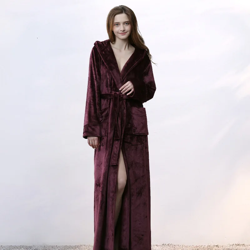 

Male Robe Coral Fleece Warm Nightgown 2021 New Thicken Flannel Kimono Gown Sleepwear Couple Intimate Lingerie Soft Homewear