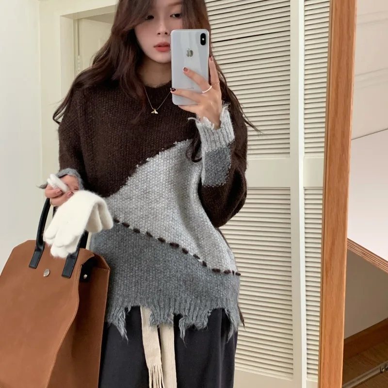 

O-Neck Pullover Sweaters Women Autumn Winter Casual Cotton Warm Knitwear Korea Fashion Tassel Jumper Long Sleeve Knitting Shirt