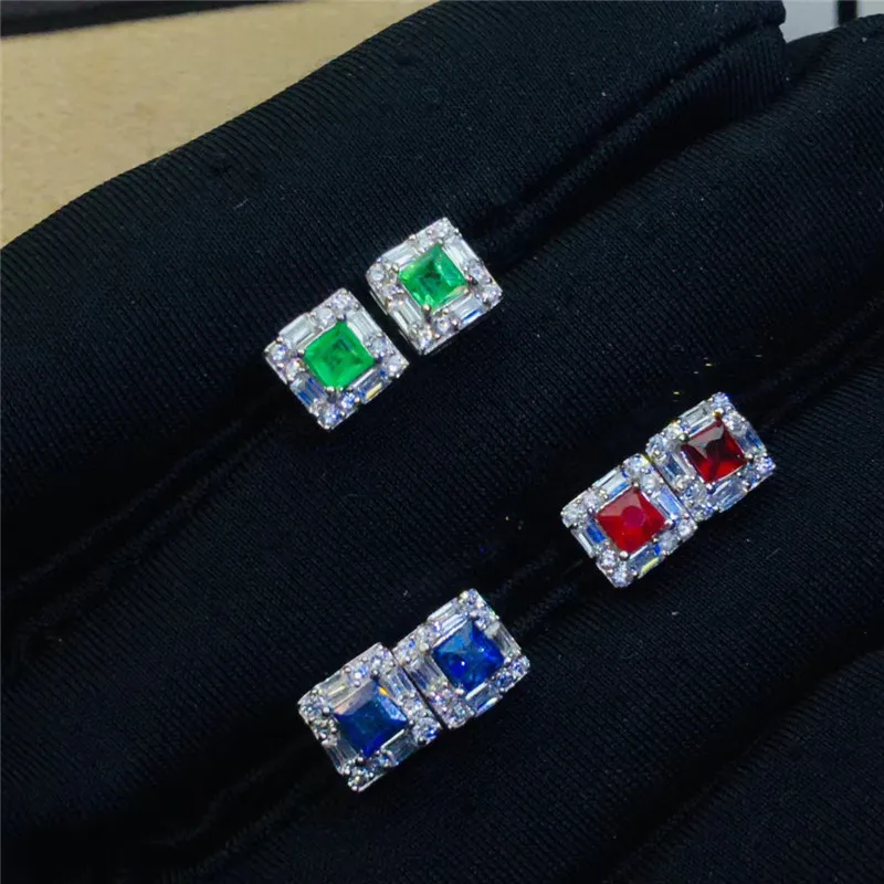 Модные серьги с изумрудом для вечеринки натуральный изумруд класса Си серебро 925