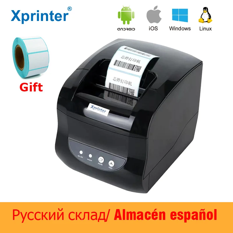 

Xprinter Thermal Label Printer Barcode Sticker Receipt Printers 2 In 1 Print Bill Machine 20mm-80mm for Android iOS Windows