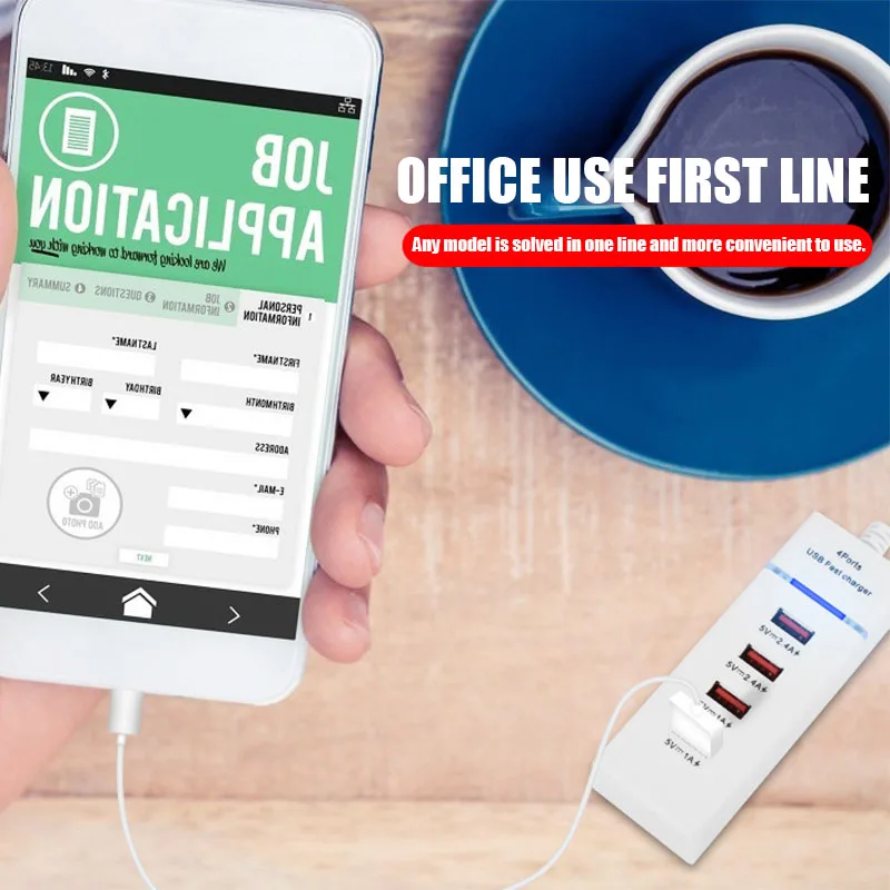 Сетевое зарядное устройство с 4 USB портами и поддержкой быстрой зарядки|Зарядные