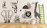 animal huge size nursery kids room wall sticker wall decor home decor art decor living room wall decals 4287