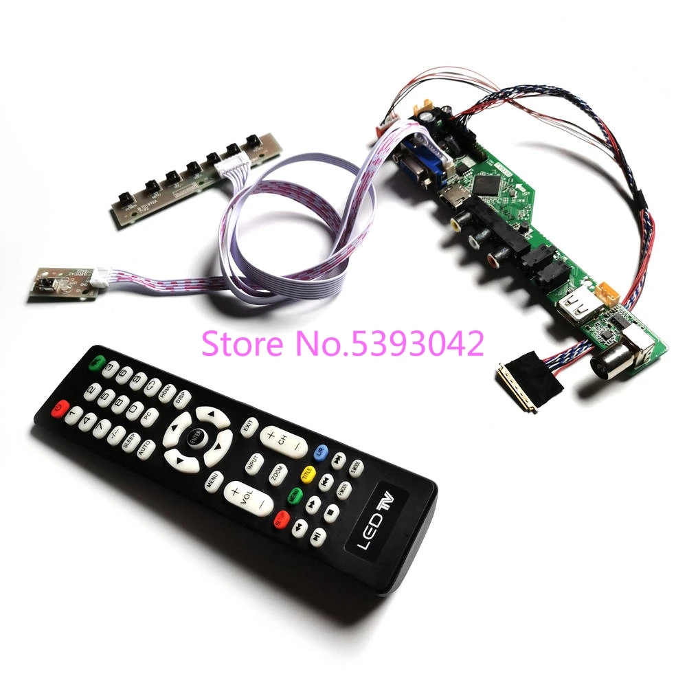 

KIT Fit LP156WF1 (TL)(B1)/(TL)(B2)/(TL)(C1)/(TL)(C2)/(TL)(C3) Remote 40Pin LCD LVDS AV+USB 1920*1080 TV Control Drive Board