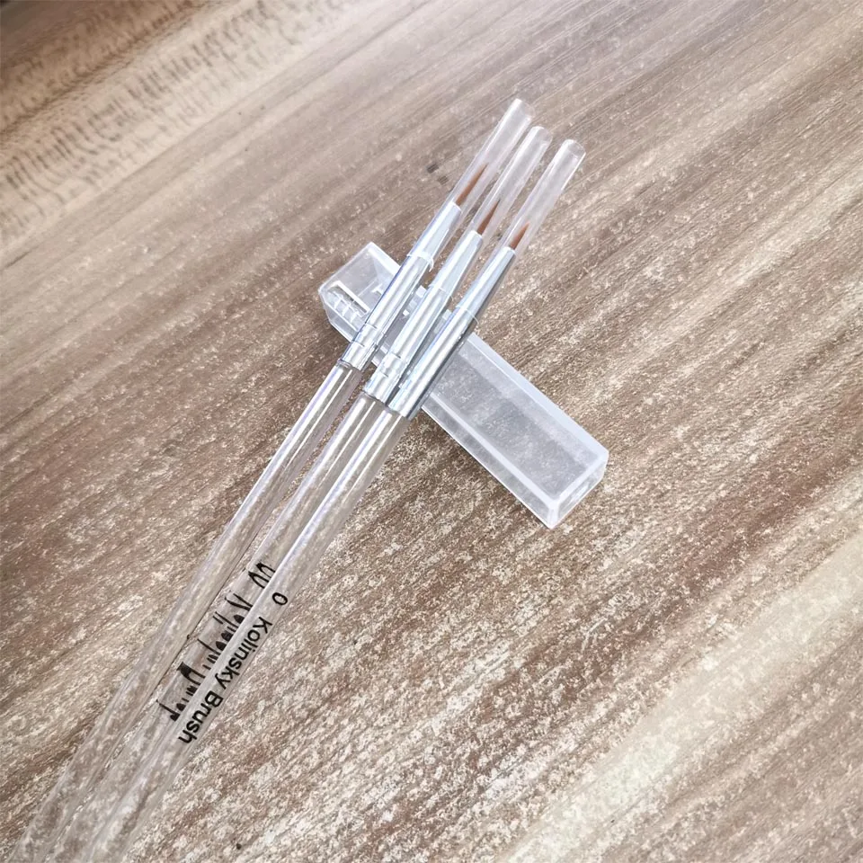 

3Pcs/set 6/8/10mm Nail Brush Gradient Crystal Design Painting Drawing Pen Lines Stripes Brush Flower Nail Art Manicure Tools