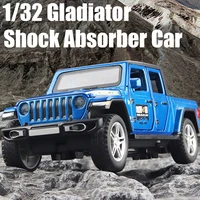 132 gladiator alloy diecast car model sound light steering shock absorber pickup car metal vehicle toys for boys gifts