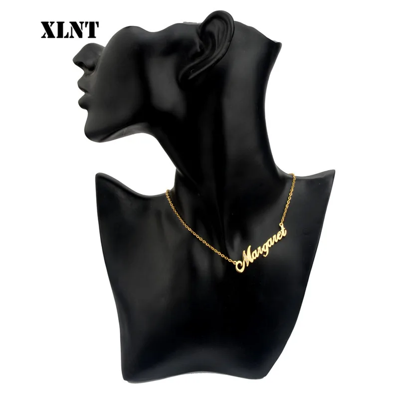 

XLNT Margaret Name Necklace or Personalized Name Necklace Stainless Steel Charm Custom Name Jewelry Any Name For Girls Kids
