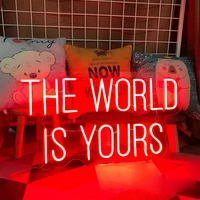 custom neon sign the world is yours lights waterproof personalized neon wedding valentines day decoration wall room decoration