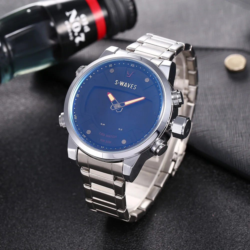 Часы наручные SWAVES мужские светодиодсветодиодный аналоговые цифровые
