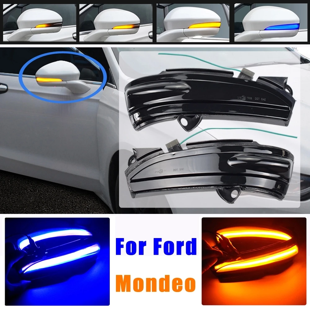 

2pcs Dynamic Rearview Mirror Blinker Turn Signal LED Light For FORD MONDEO MK5 2014-2019 MK V 5