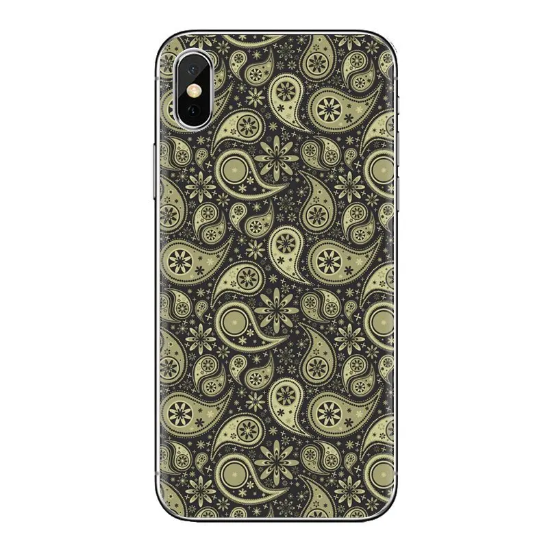 For iPod Touch Apple iPhone 11 Pro 4 4S 5 5S SE 5C 6 6S 7 8 X XR XS Plus Max Ultra Thin Case Paisley Flower Mandala Henna Hippie |