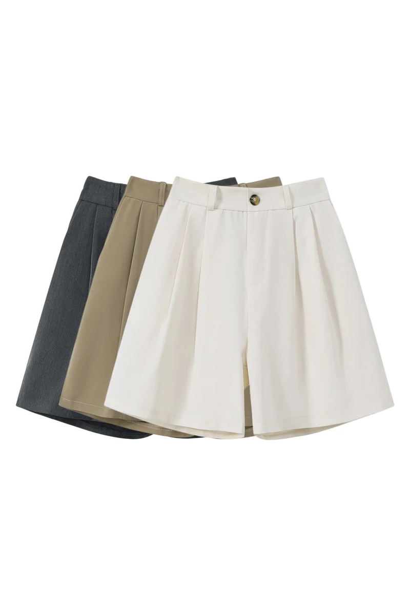 

White Suit Shorts Pants Women's Drooping Wide Leg Thin Hotpants