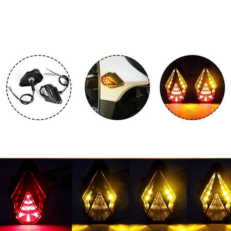 2 шт. мотоциклетный последовательный заподлицо сигнал поворота красный желтый