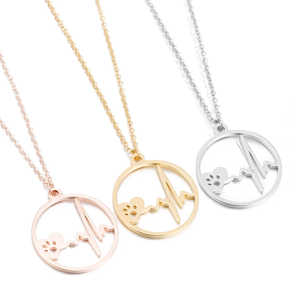 FENGLI Сердце Собака когти подвески из нержавеющей стали ожерелья для влюбленных