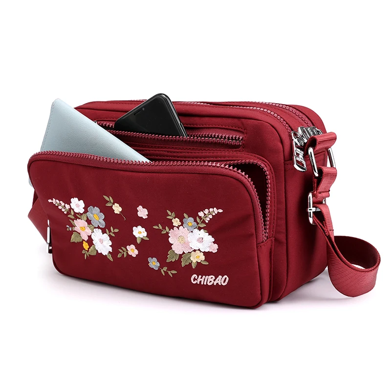 Bags for Women Nylon Crossbody Waterproof Female Messenger Bag Embroidery Shoulder Bag Small Fashion Women Messenger Bags