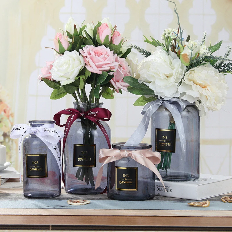 Nordic дизайн Стекло ваза в европейском стиле украшения дома цветок Цветочная
