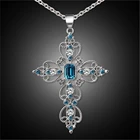 Подвесное ожерелье в богемном стиле с крестом, украшенное бриллиантами, подарок для женщин