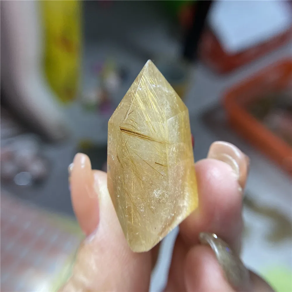 Рутиловая кварцевая башня кристалл Wicca Декор камень остров натуральный