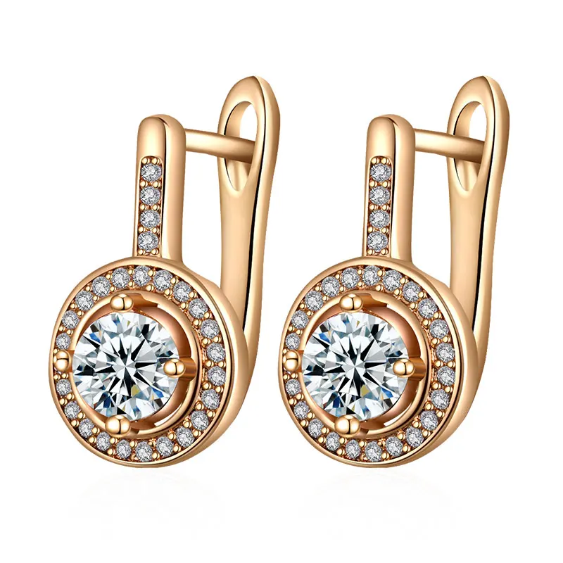 gold MAIKALE, простые круглые серьги-гвоздики для женщин, кубический цирконий, Круглый Циркон CZ, золото, серебро, клипсы, серьги, новые модные ювелирные изделия - Окраска металла: gold