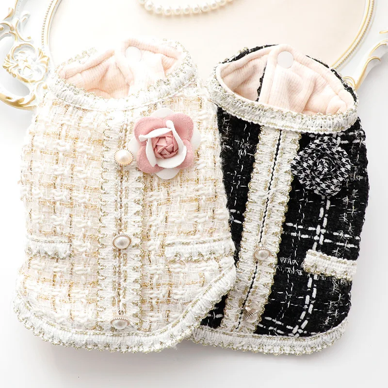 

Multi Colors Luxury Dog Clothes for Autumn and Winter Pet Clothing Princess Style Cotton Vest for Small Dog Pet Warm Coats