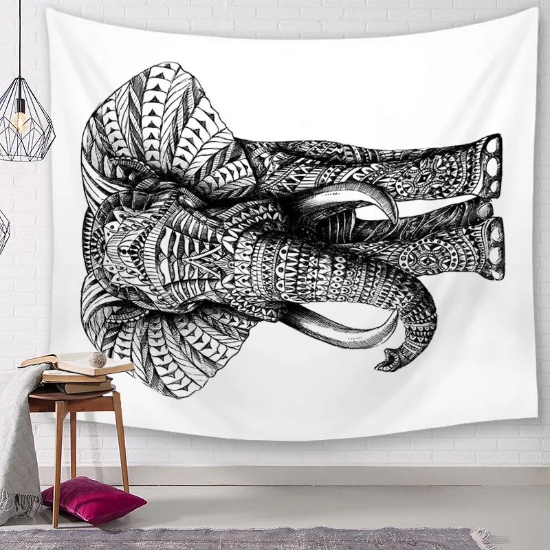

Hippie Tapestry Wall Hanging Yoga Dog Pug Dinosaur Psychedelic Wall Tapestry Elephant Boho Decor Dorm Tapiz Mandala Carpet Beach