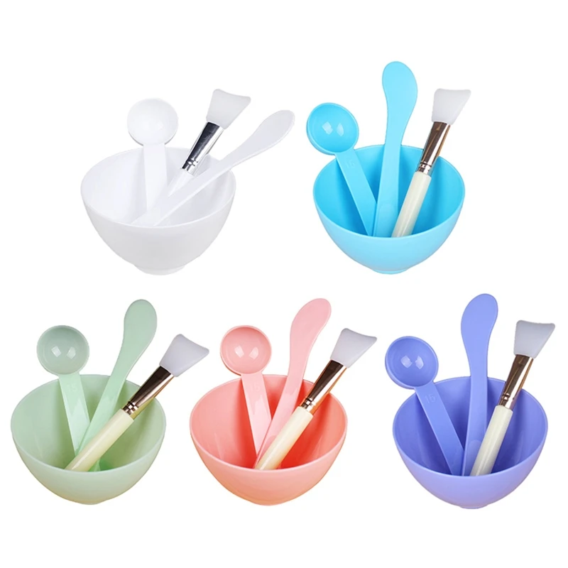4PCS Face Mask Mixing Bowl Set DIY Facemask Tool with Silicone Facial Makeup Brushes Spatula Beauty Skin Care | Красота и здоровье